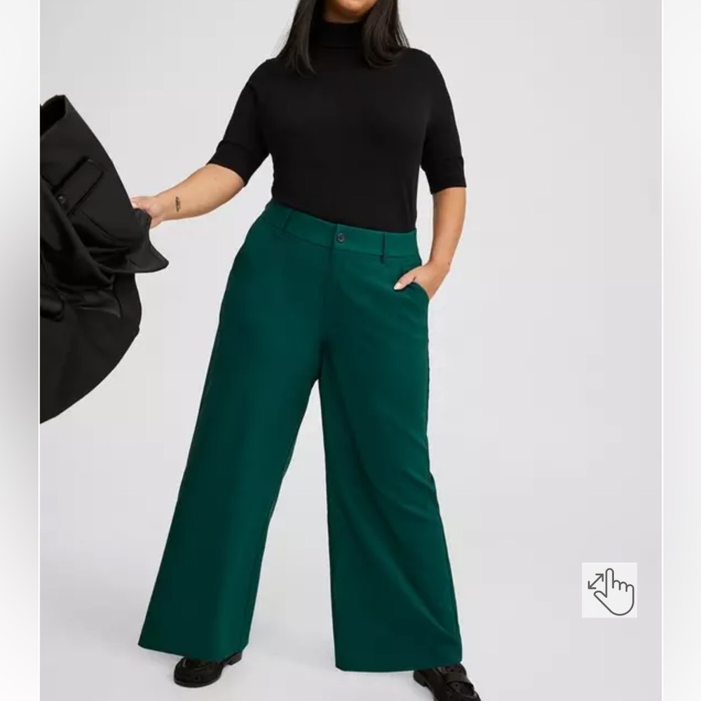 Wide Leg Studio Refined Crepe High Rise Pant
Botanical garden Green torrid 14 s